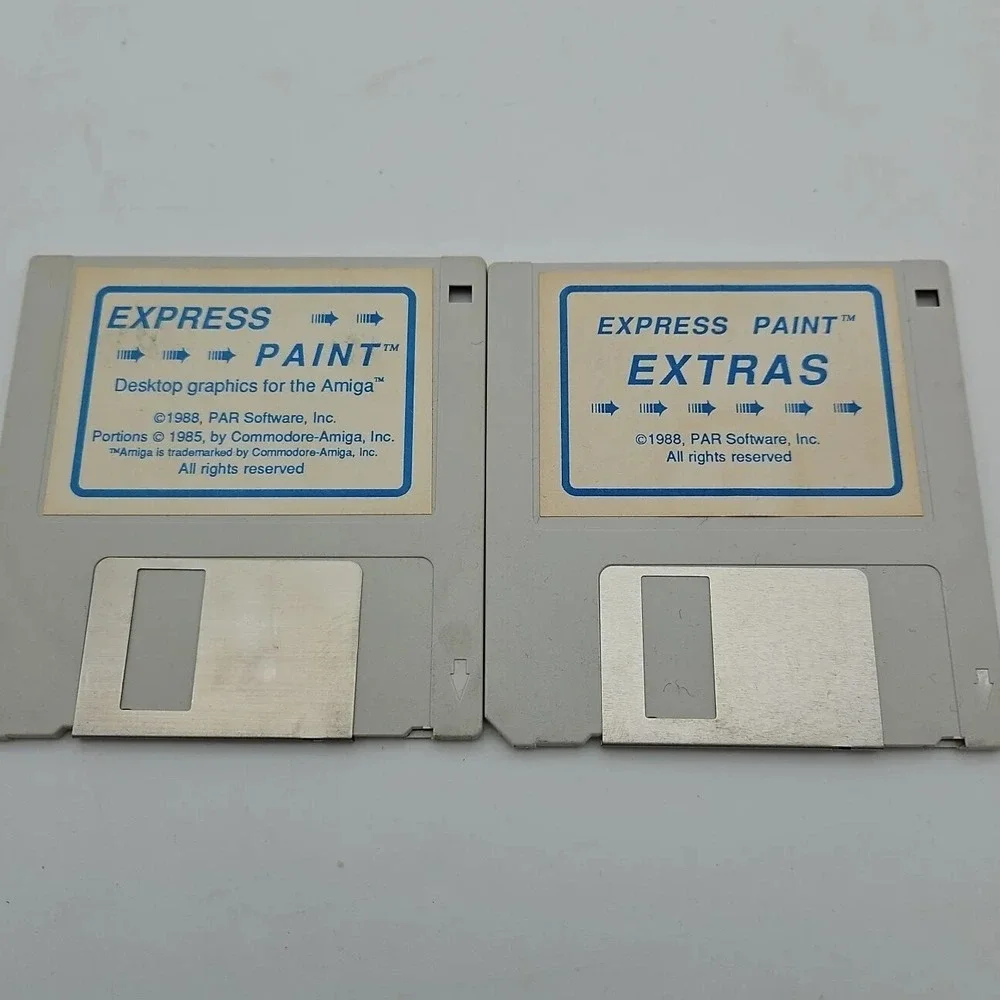 Commodore Amiga Express Paint 2 Disks Vintage 80s 1988 PAR Software VTG